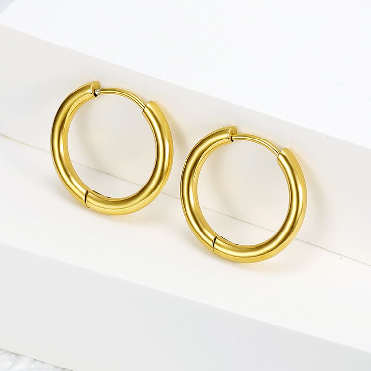 Wholesale Trandy Stainless Steel Clip Earrings 18k Gold Plated