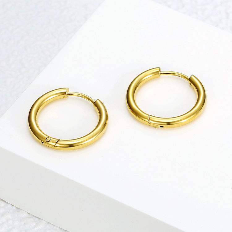 Wholesale Trandy Stainless Steel Clip Earrings 18k Gold Plated