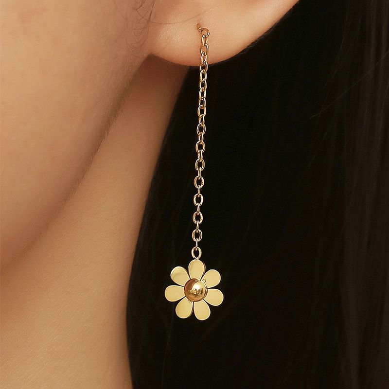 Wholesale Fashion Sunflower 18k Gold Plated Titanium Earrings | Wholesale Jewelry Only 1