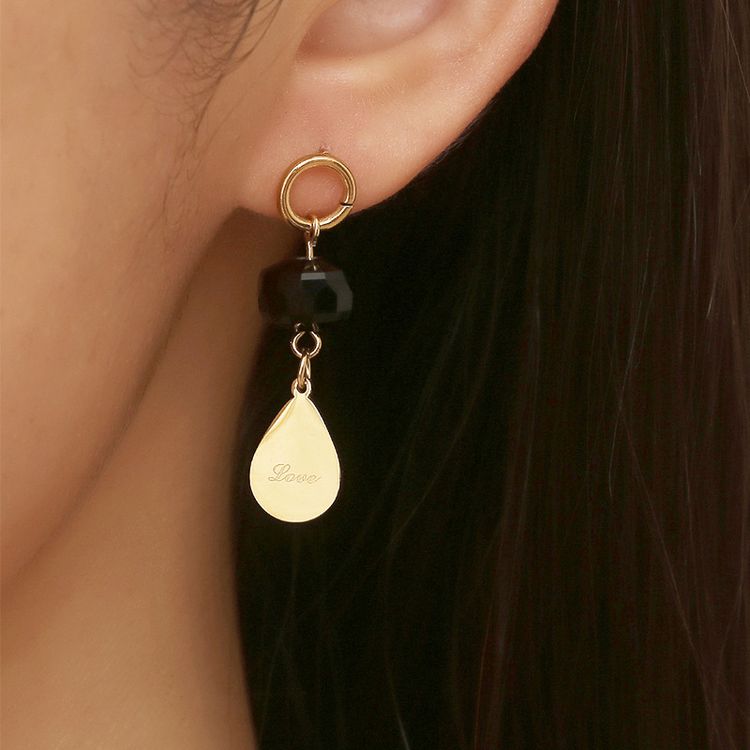 Creative Sweet Drops Golden Titanium Earrings