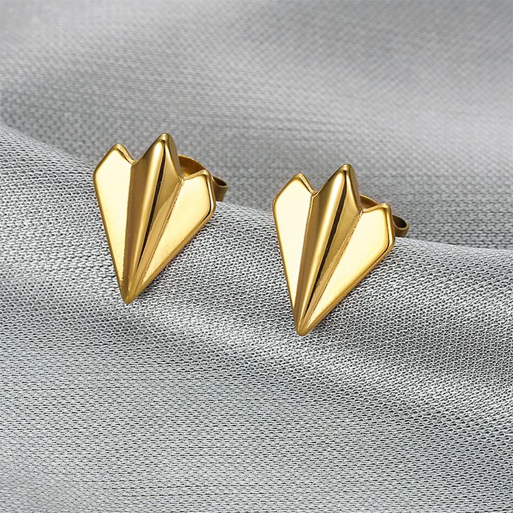 Fashion airplane titanium steel earrings for women earrings18k gold plated