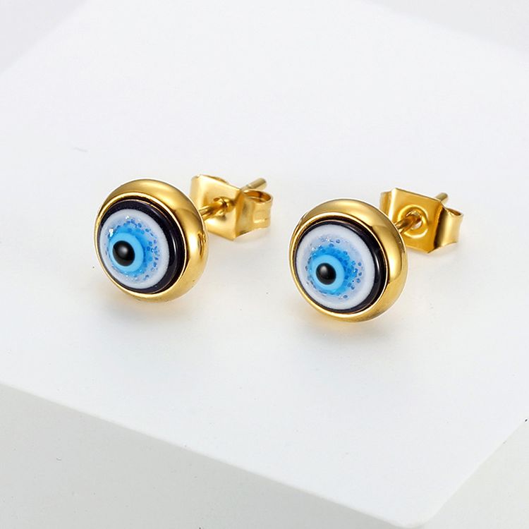 Hip Hop Vintage Devil's Eye Women's Stainless Steel Earrings