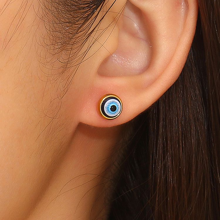 Hip Hop Vintage Devil's Eye Women's Stainless Steel Earrings