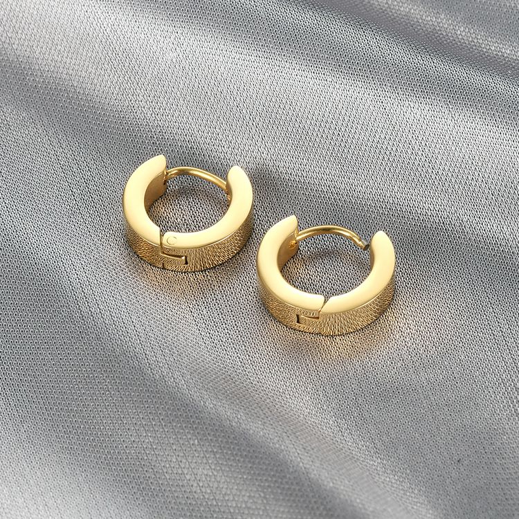 Wholesale hip cool black gold stainless steel clip earrings