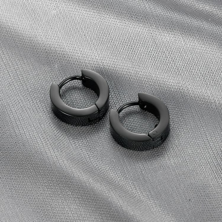 Wholesale hip cool black gold stainless steel clip earrings