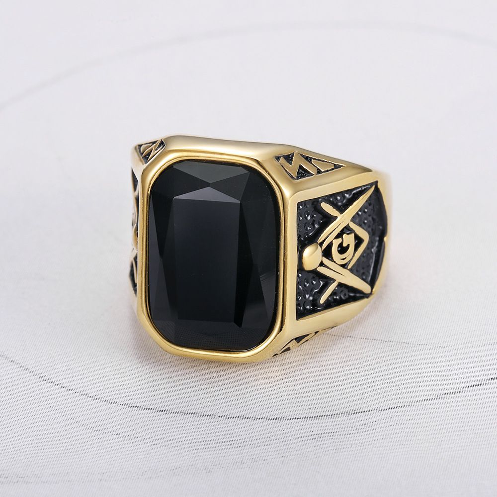 Fashion Ruby Ring Hip Hop Street Men's Titanium Steel Ring | Wholesale Jewelry Only 2
