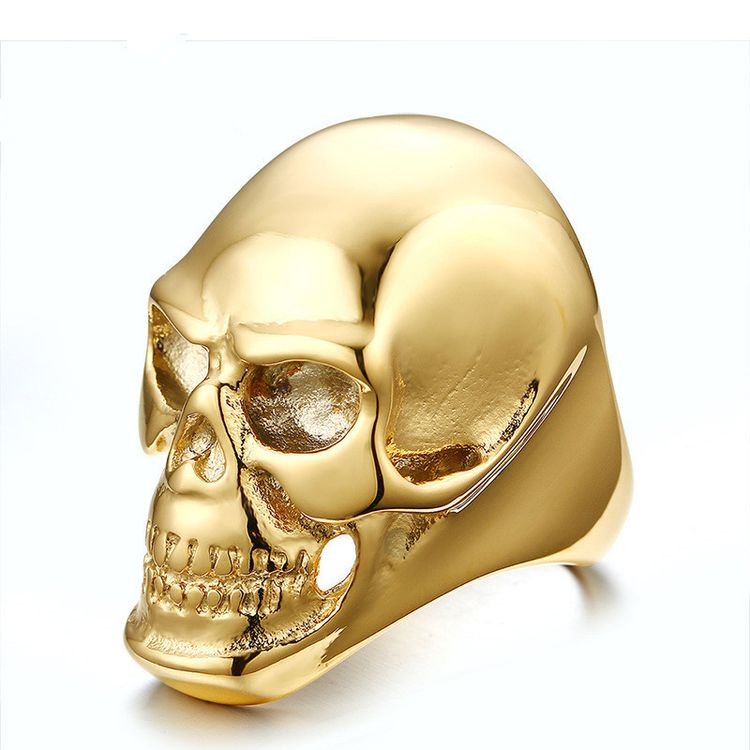 Vintage Punk Skull Ring Titanium Steel Men's Ring Wholesale