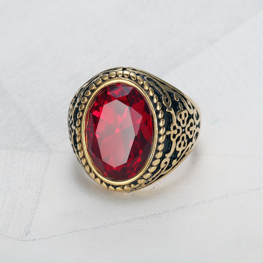 Fashion Cubic Zirconia Gemstone Ring Titanium Steel Men's Ring Gift | Wholesale Jewelry Only 2