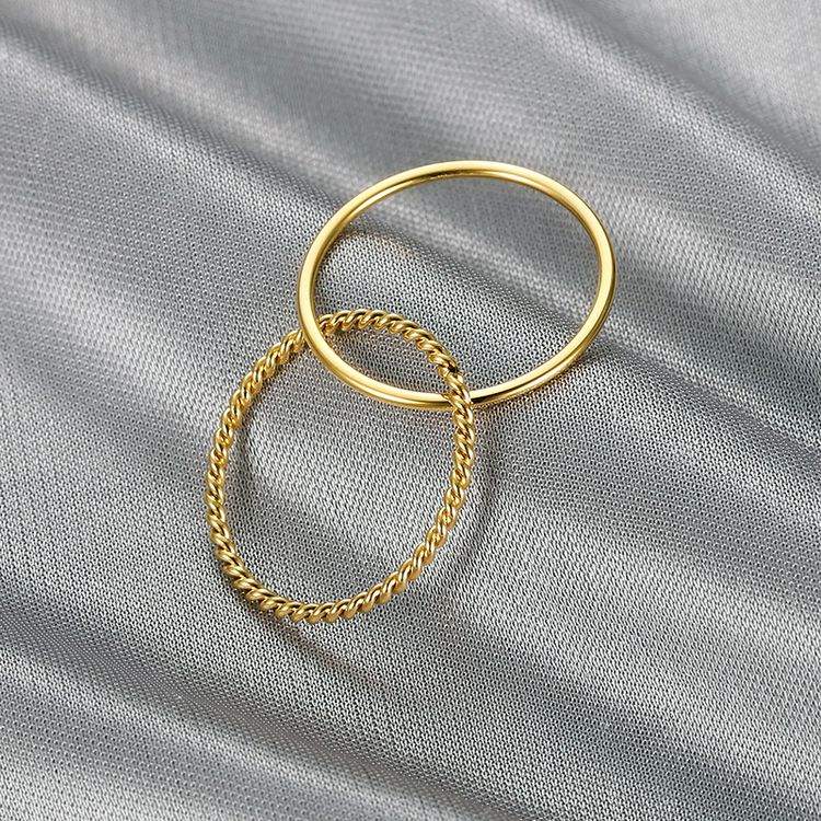 Twisted Double Ring Fashion Women's Titanium Stainless Steel Ring