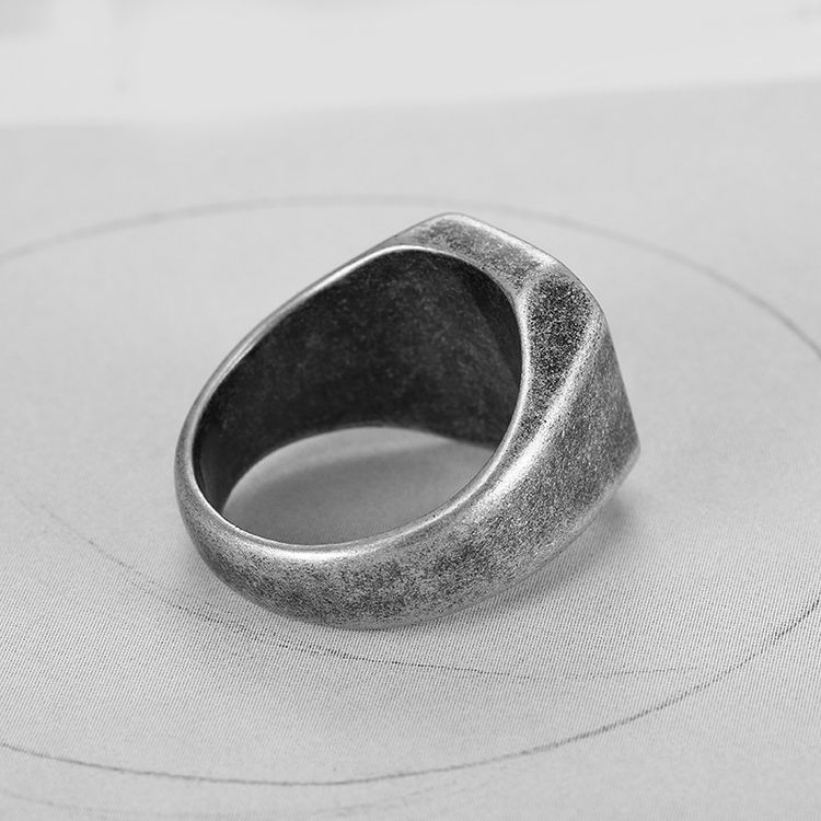Retro Nostalgic Glossy Titanium Stainless Steel Men's Ring | Wholesale Jewelry Only 2