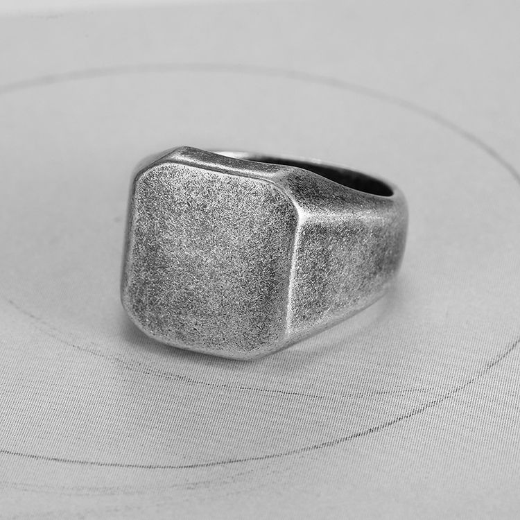 Retro Nostalgic Glossy Titanium Stainless Steel Men's Ring | Wholesale Jewelry Only 3