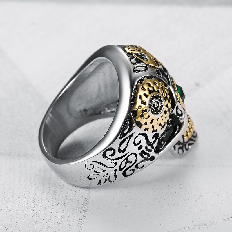 Crucifix Punk Style Skull Bully Men's Vintage Titanium Rings | Wholesale Jewelry Only 4
