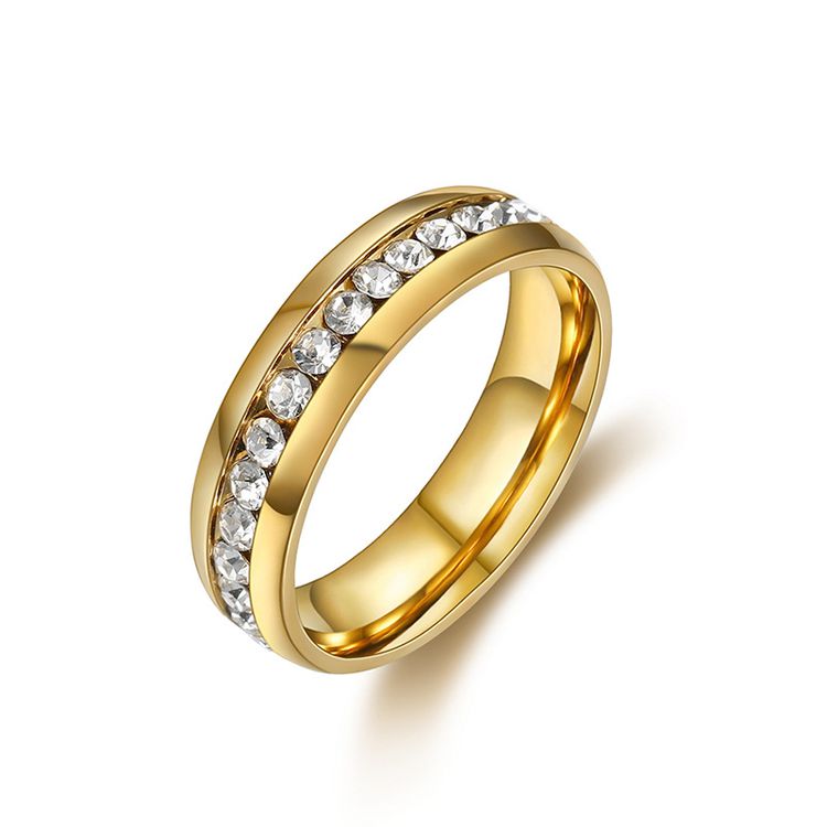 Japanese Harajuku cold sweet women's titanium steel ring lovely CZ