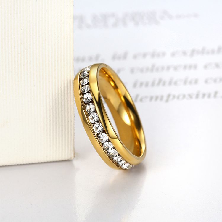 Japanese Harajuku cold sweet women's titanium steel ring lovely CZ | Wholesale Jewelry Only 3