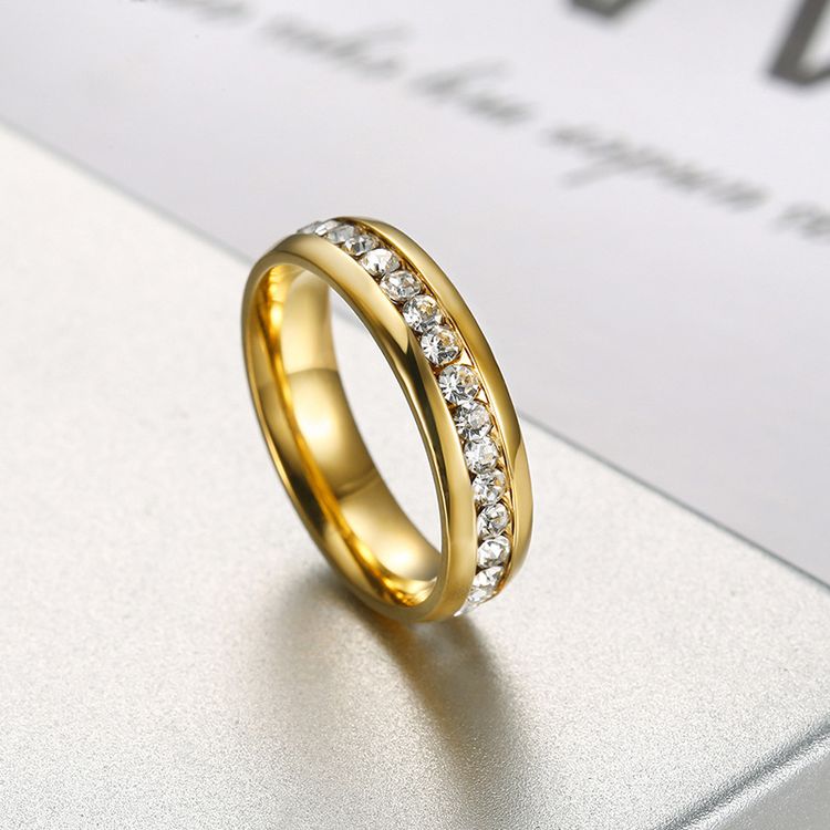 Japanese Harajuku cold sweet women's titanium steel ring lovely CZ | Wholesale Jewelry Only 4