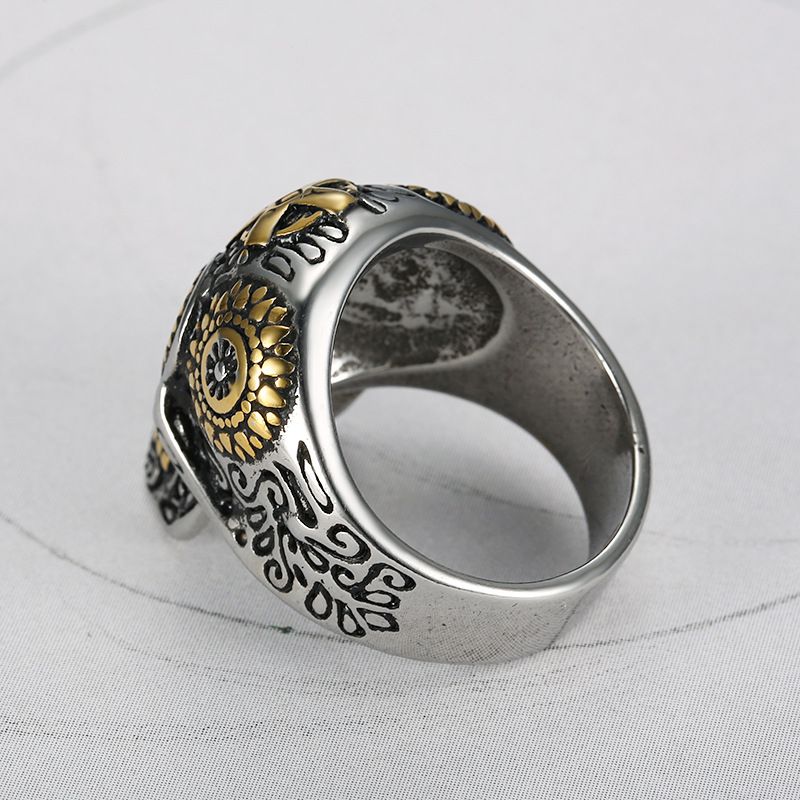 Punk Style Skull 316 Stainless Steel Men's Cross Ring | Wholesale Jewelry Only 4