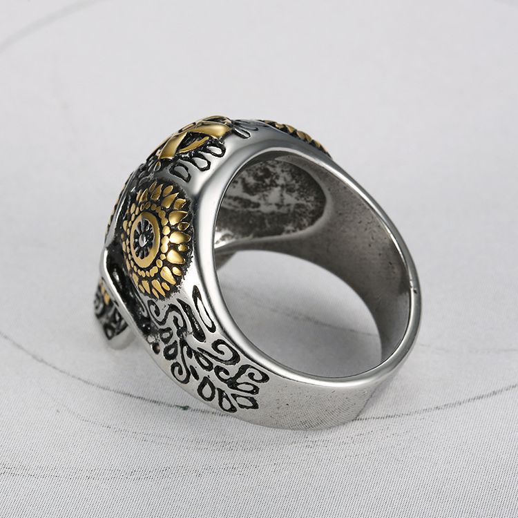 Punk Style Skull 316 Stainless Steel Men's Cross Ring | Wholesale Jewelry Only 4