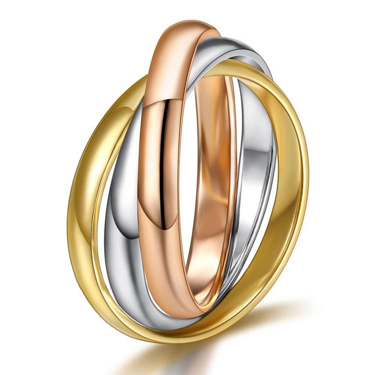 Fashion Three Rings Women's 316L Stainless Steel Mobius Ring