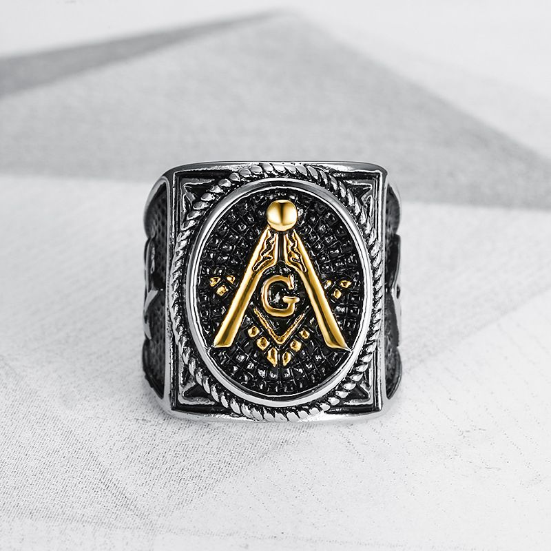 Vintage Hexagon 316L Stainless Steel Men's Ring | Wholesale Jewelry Only 2