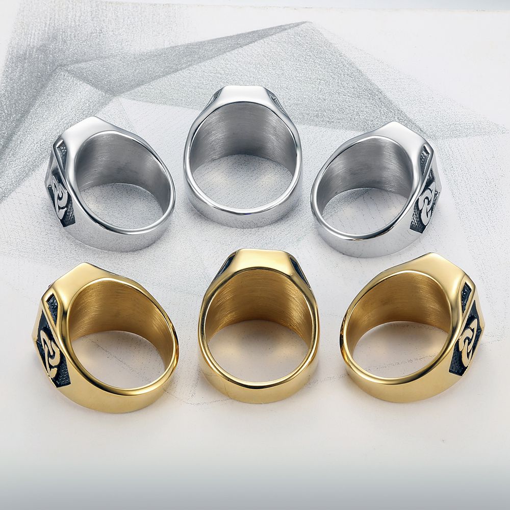 Men's Ruby Ring Fashion Viking Titanium Steel Ring Hip Hop Wholesale | Wholesale Jewelry Only 2