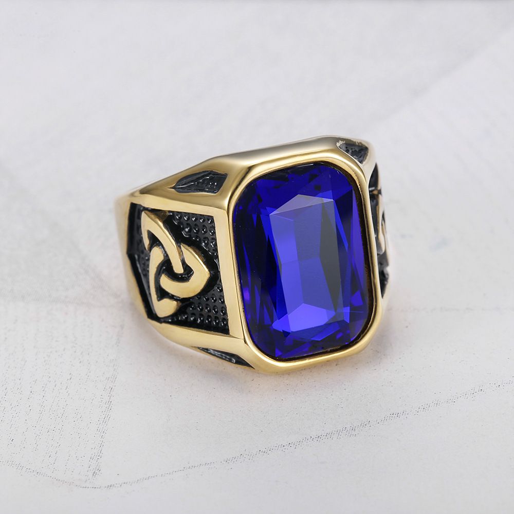 Men's Ruby Ring Fashion Viking Titanium Steel Ring Hip Hop Wholesale | Wholesale Jewelry Only 6