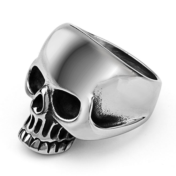 Wholesale Vintage Skull Men's Bully Titanium Ring