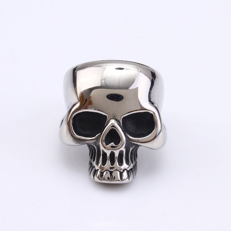 Wholesale Vintage Skull Men's Bully Titanium Ring
