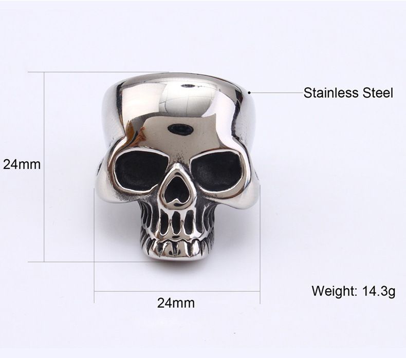 Wholesale Vintage Skull Men's Bully Titanium Ring | Wholesale Jewelry Only 3