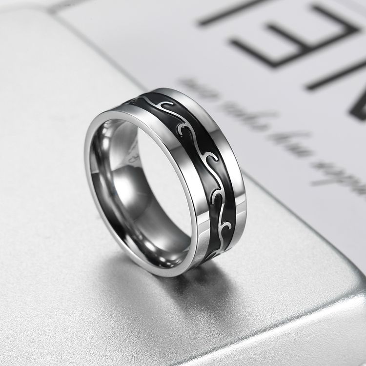 Stainless Steel Bully Men's Dragon Titanium Ring