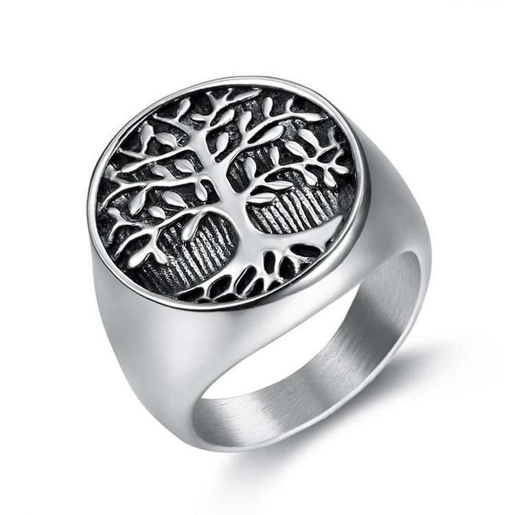 Creative Tree of Life Ring Titanium Steel Cast Men's Ring