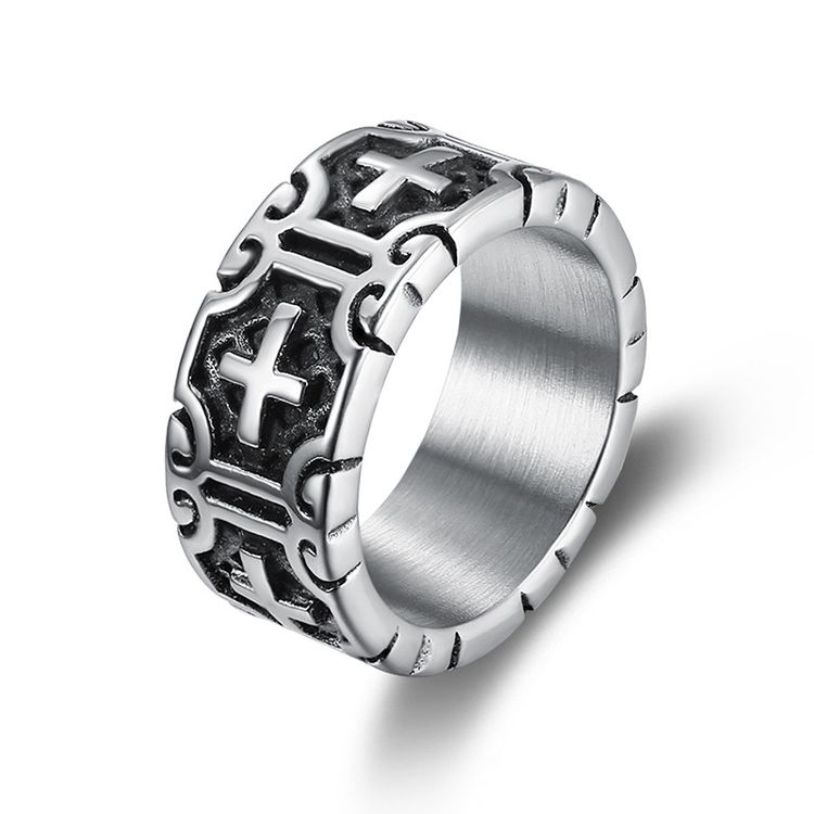 Retro Creative Cross Men's Stainless Steel Ring