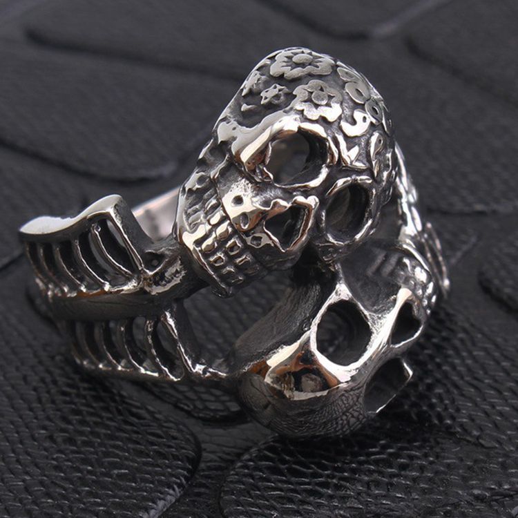 Punk Skull Vintage Men's Titanium Steel Ring