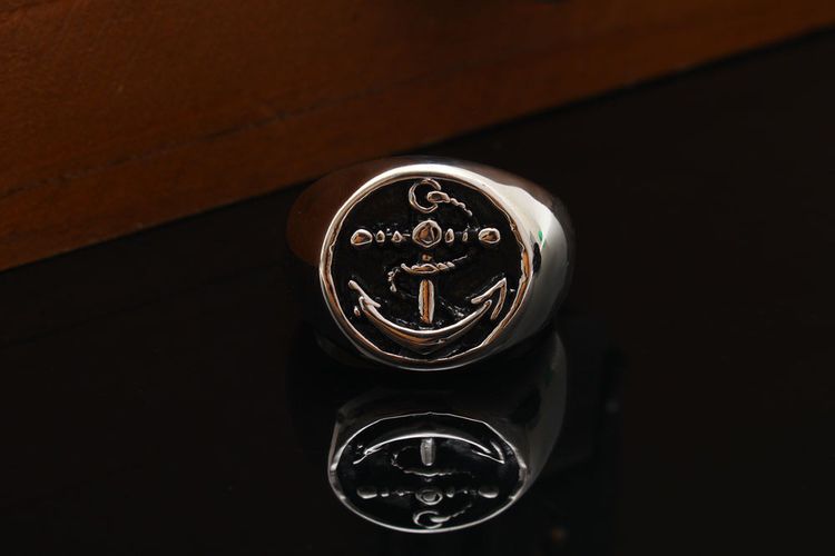 Vintage Punk Stainless Steel Anchor Casting Ring Titanium Men's Ring | Wholesale Jewelry Only 3