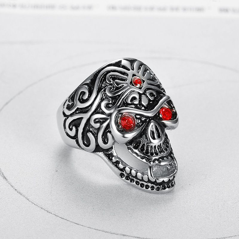 Wholesale Punk Skull Titanium Men's Vintage Ring | Wholesale Jewelry Only 2