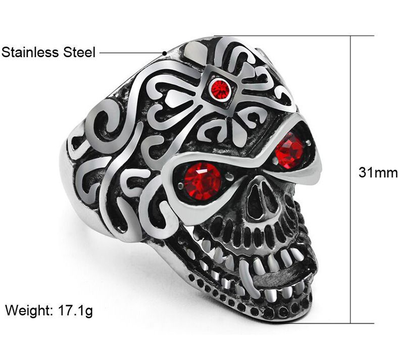 Wholesale Punk Skull Titanium Men's Vintage Ring | Wholesale Jewelry Only 3