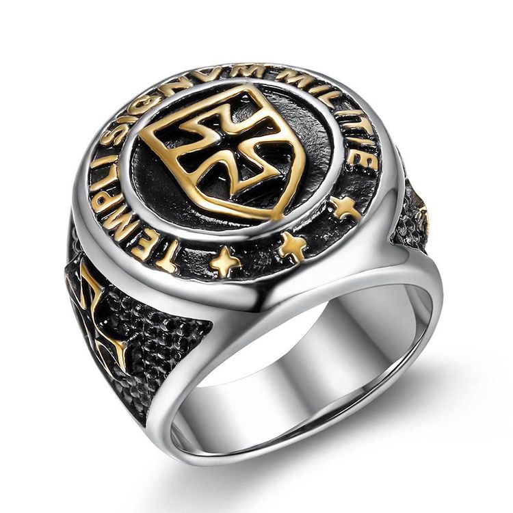 Vintage Punk Knight Cross Titanium Ring Wholesale