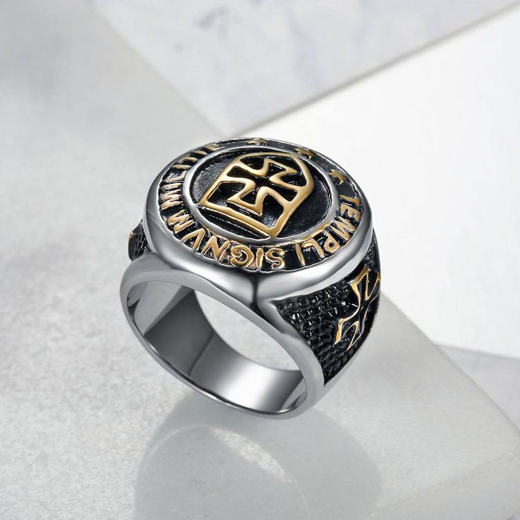 Vintage Punk Knight Cross Titanium Ring Wholesale