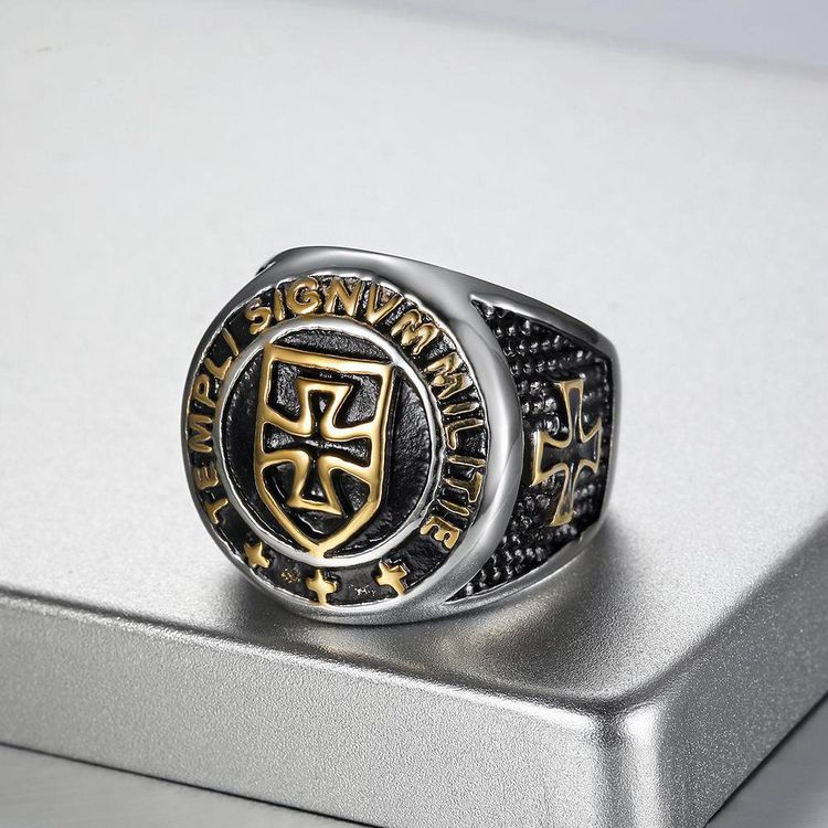 Vintage Punk Knight Cross Titanium Ring Wholesale | Wholesale Jewelry Only 2