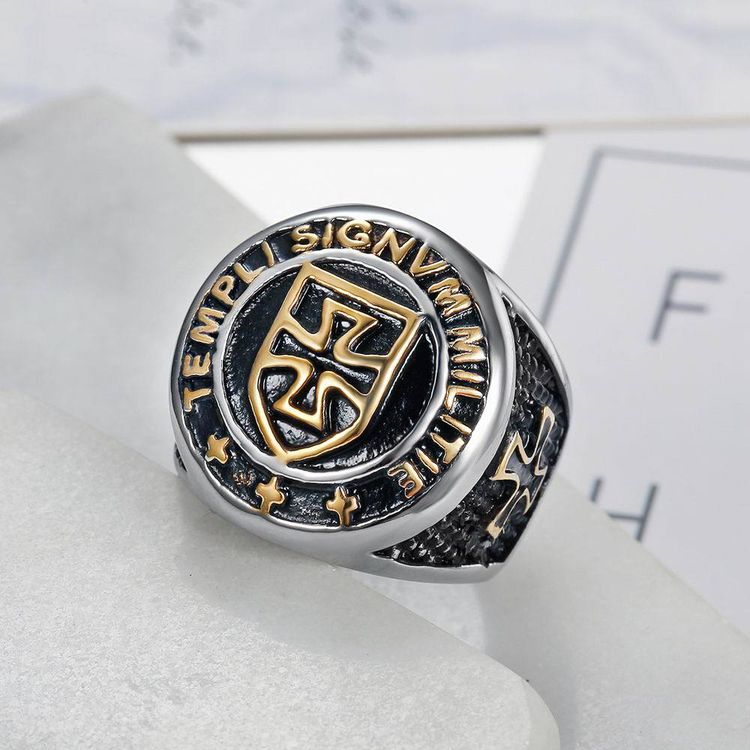 Vintage Punk Knight Cross Titanium Ring Wholesale | Wholesale Jewelry Only 3