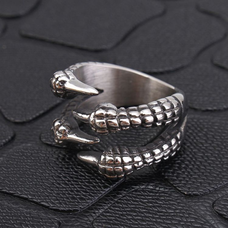 Titanium Punk Eagle Claw Vintage Men's Stainless Steel Ring
