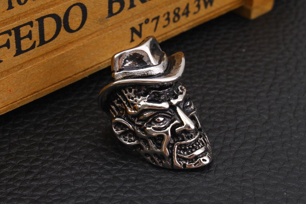 Cowboy Style Bowler Hat Vintage Old Man Stainless Steel Men's Ring | Wholesale Jewelry Only 1