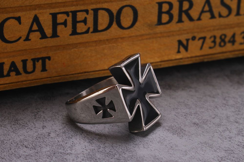 Vintage Titanium Steel Men's Ring Exaggerated Drip Ring | Wholesale Jewelry Only 1