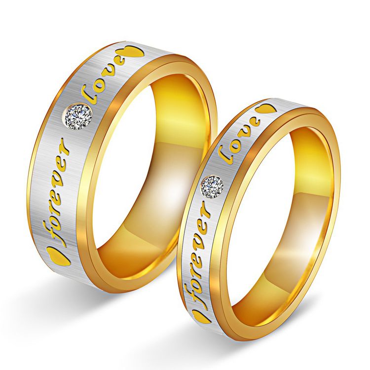 Factory Jewelry Wholesale Fashion Romantic Couple Ring Titanium Ring Stainless Steel Accessories
