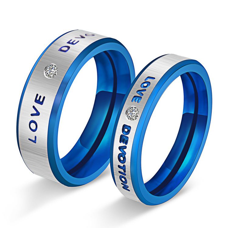 Wholesale Couple's Ring LOVE Engagement Ring Titanium Steel Ring Couple's Jewelry