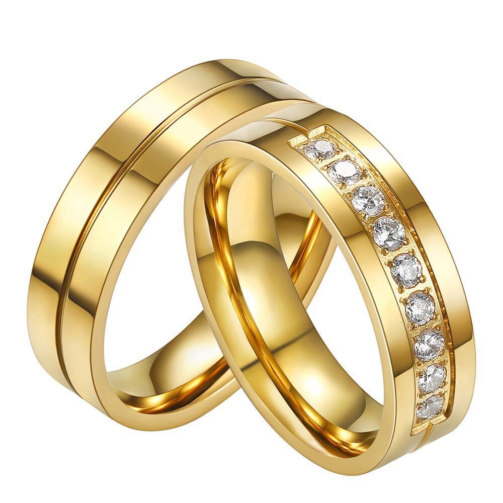 Hot new stainless steel fashion 18K men's and women's rings Couple titanium steel ring | Wholesale Jewelry Only 0