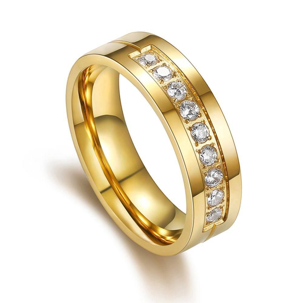 Hot new stainless steel fashion 18K men's and women's rings Couple titanium steel ring | Wholesale Jewelry Only 2