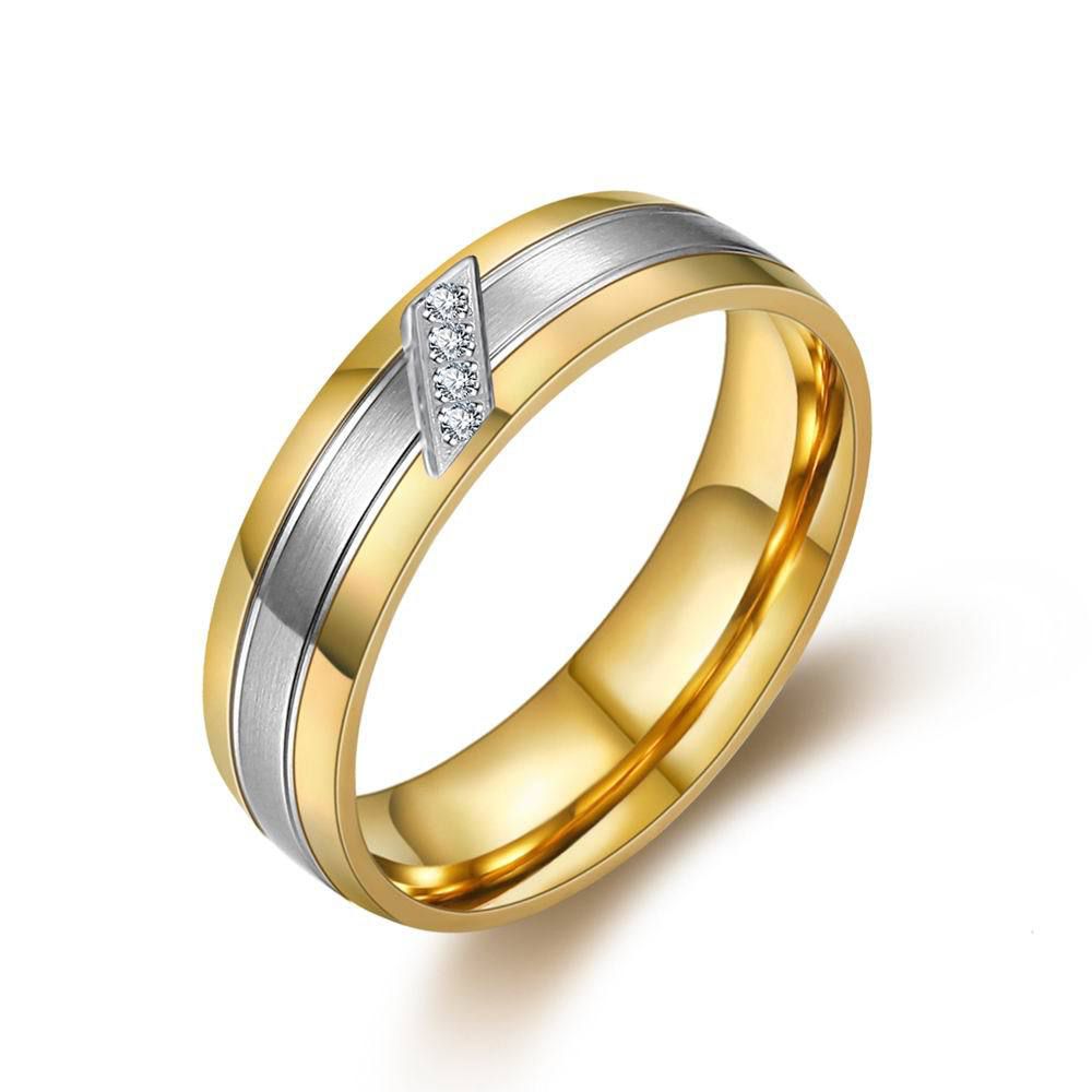 Aesthetic couple ring wholesale 18K gold micro-set zirconia fashion stainless steel ring | Wholesale Jewelry Only 1