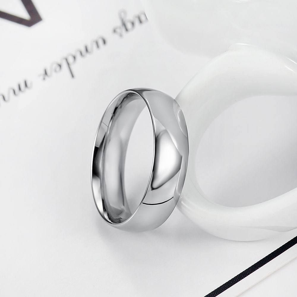 Gold glossy simple Men's and women's personalized titanium steel couple's ring | Wholesale Jewelry Only 2