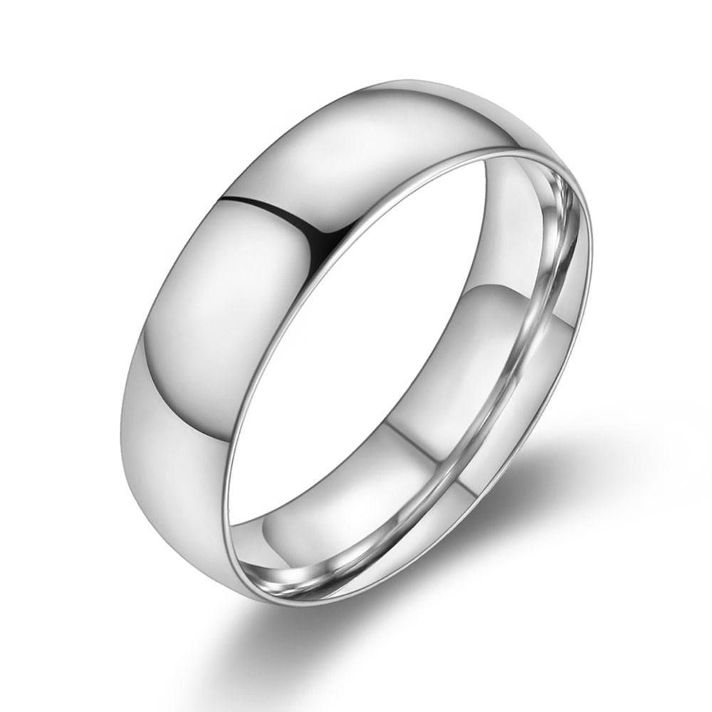 Gold glossy simple Men's and women's personalized titanium steel couple's ring | Wholesale Jewelry Only 3