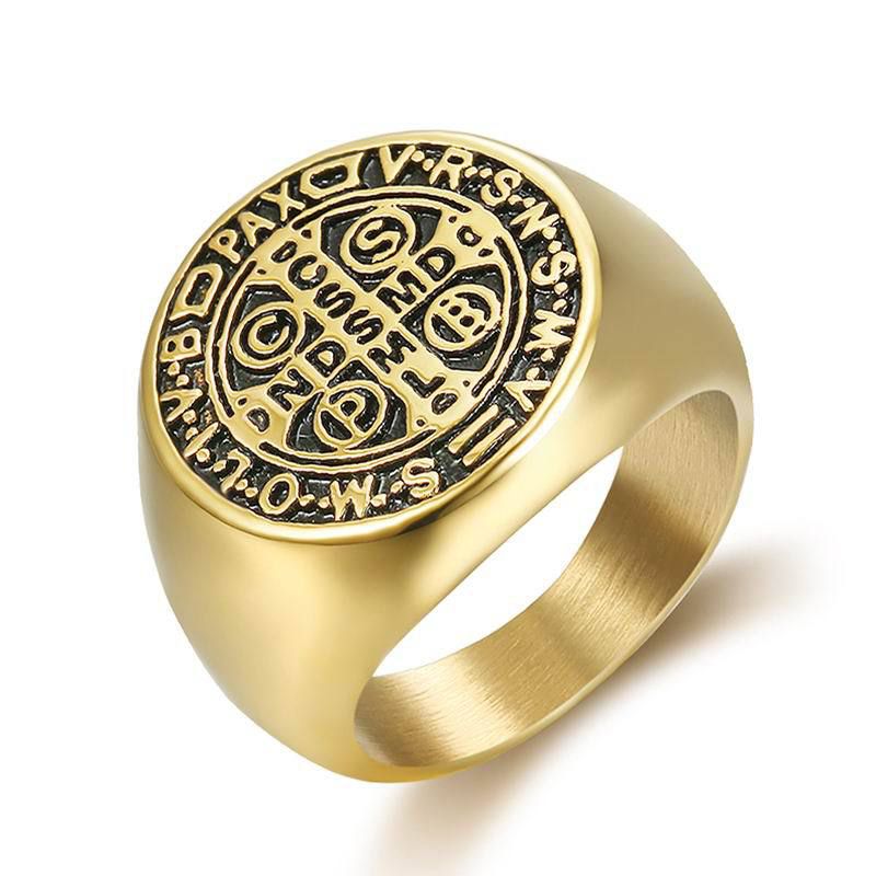 Wholesale Retro Hip Hop Punk Style Titanium Steel Letter Ring for Men | Wholesale Jewelry Only 0